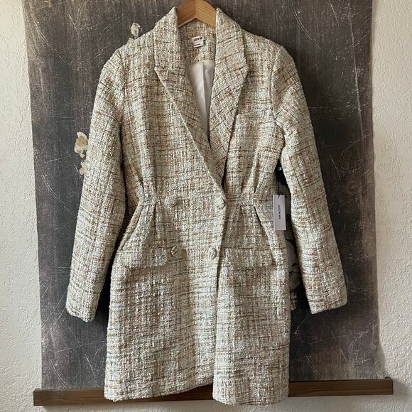 NEW Jason Wu Sparkling Tweed Blazer Coat Dress Size Small - Picture 2 of 8